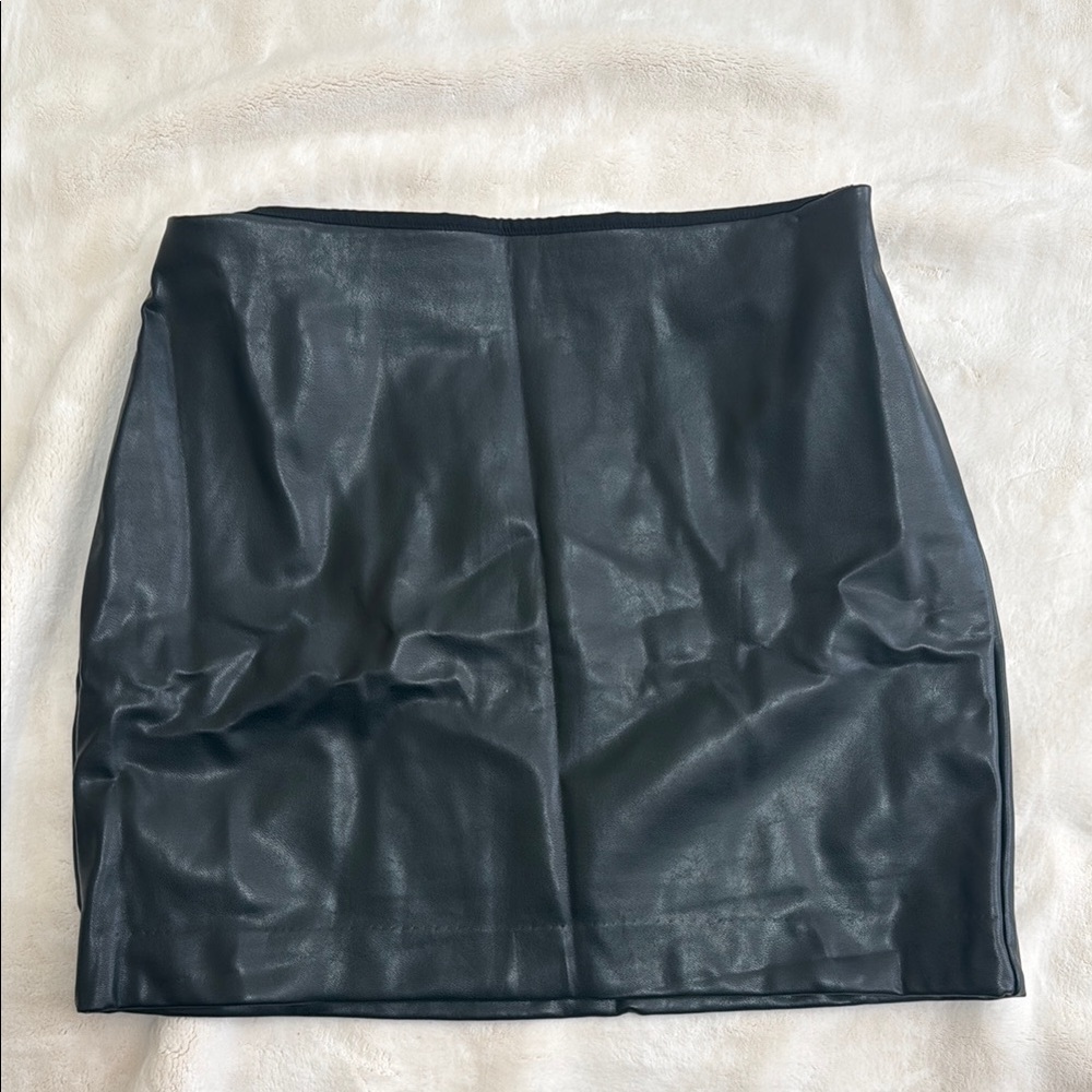 Express Black Faux Leather Mini Skirt